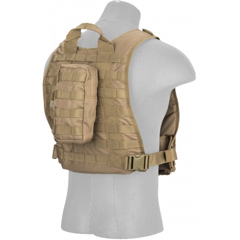 Lancer Tactical 1000D Nylon MOLLE Tactical Vest w/ Pouch System (Tan)