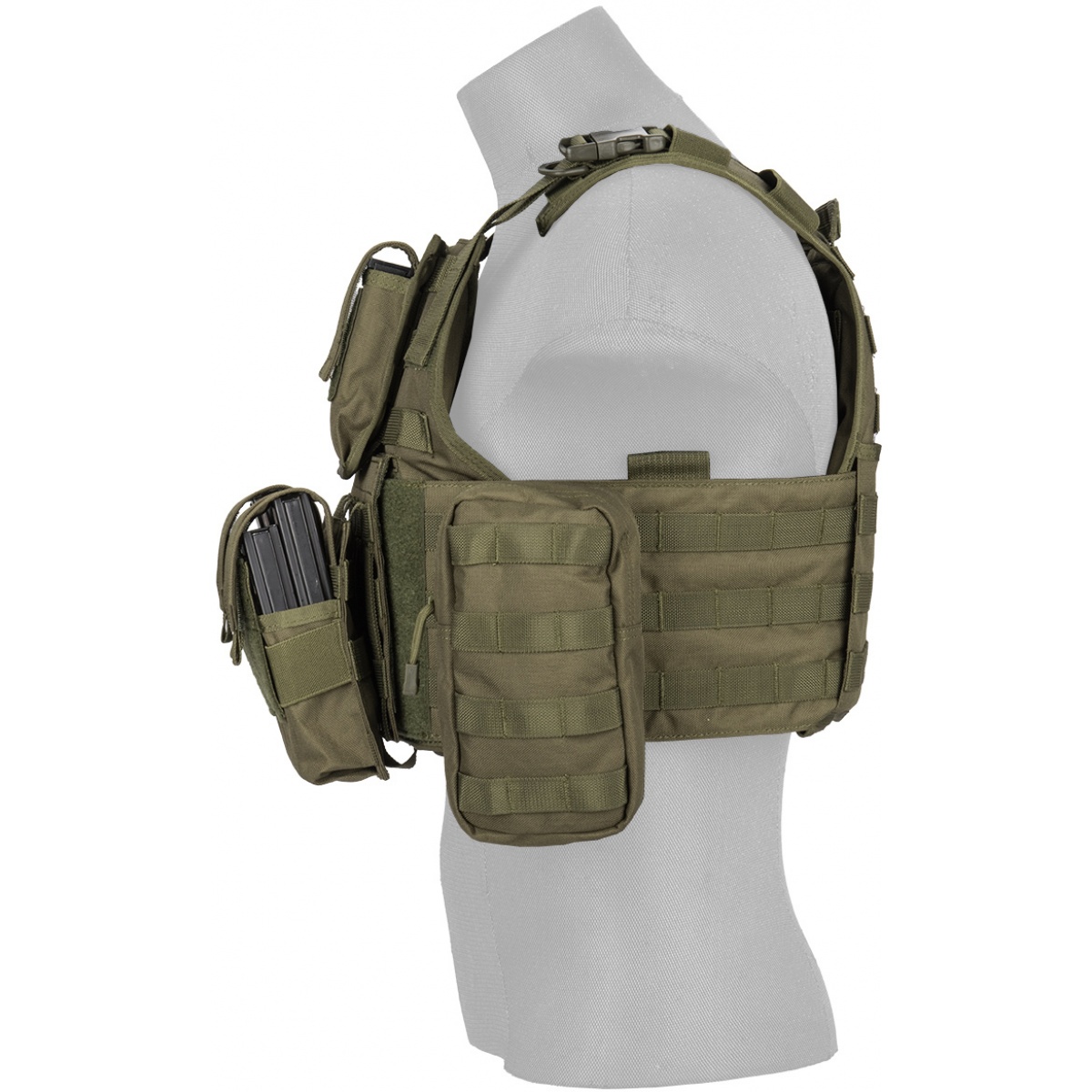 Lancer Tactical 600D Nylon Tactical Assault Tactical Vest (OD Green ...