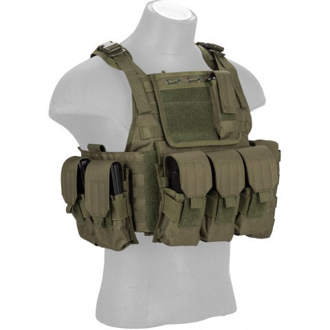 Lancer Tactical 600D Nylon Tactical Assault Tactical Vest (OD Green)