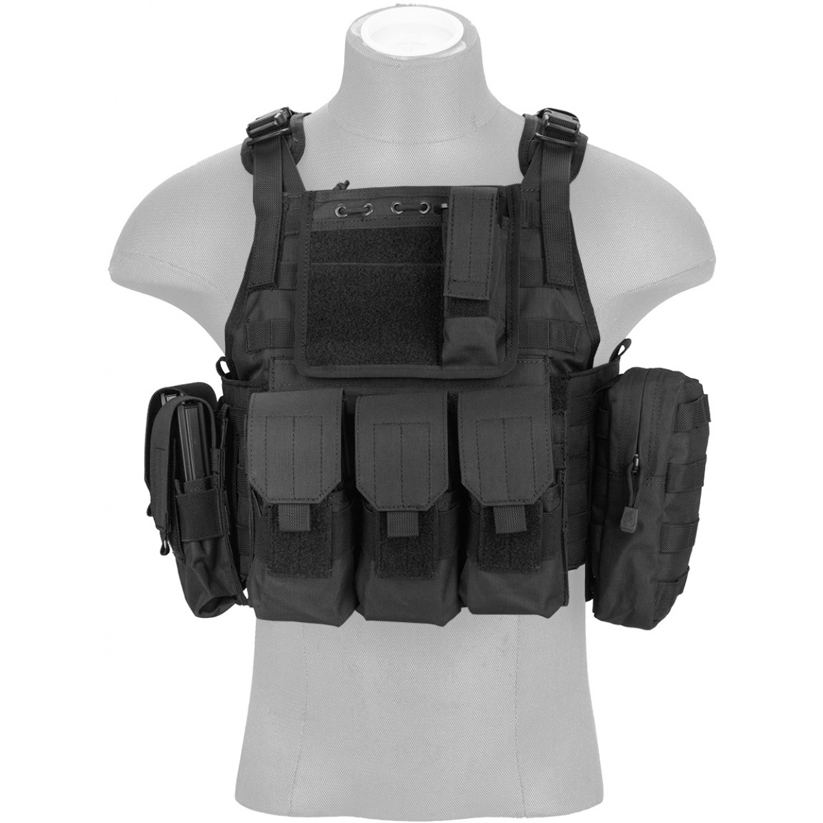 Lancer Tactical 600D Nylon Assault Tactical Vest (Black) | Airsoft ...