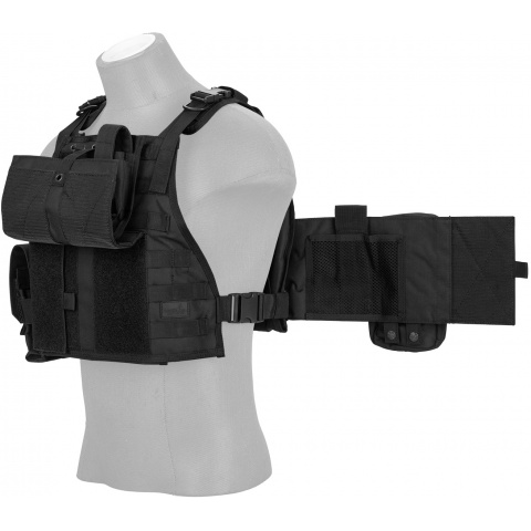 Lancer Tactical 600D Nylon Assault Tactical Vest (Black)