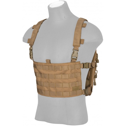 Lancer Tactical 1000D Nylon QD Chest Rig and Backpack Combo - KHAKI