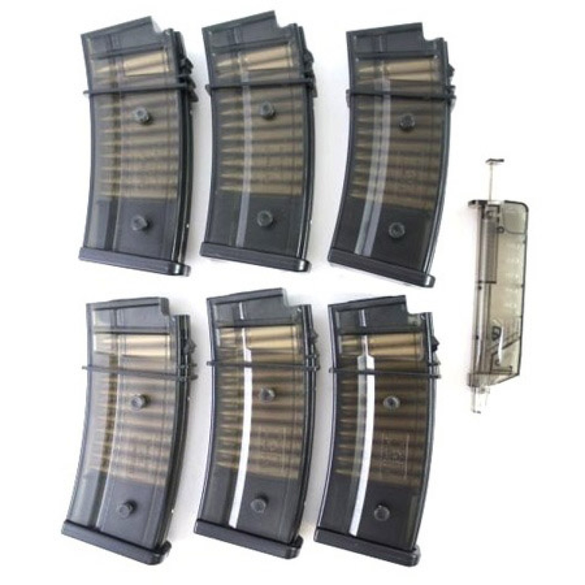 6X SRC Airsoft 50rd R36 / G36C Low Cap Magazines w/ Speedloader
