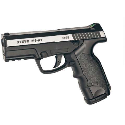 ASG Steyr M9-A1 Dual-tone CO2 Non-Blowback Airgun pistol - BLACK/SILVER