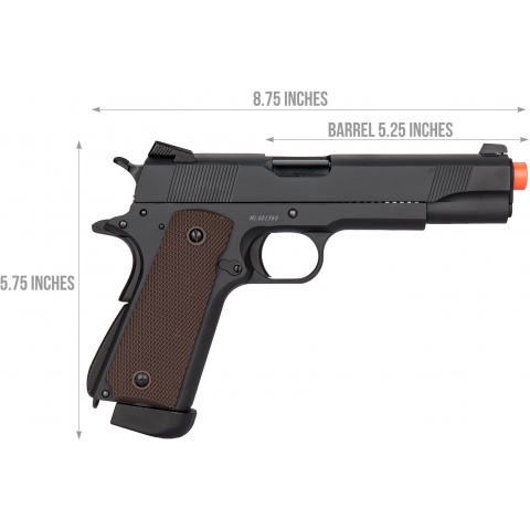 Double Bell M1911 CO2 Airsoft Pistol Type 2 (High Velocity) - BLACK