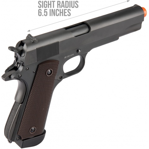 Double Bell M1911 CO2 Blowback Airsoft Pistol (400+ FPS) - BLACK