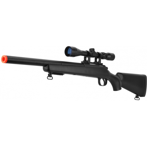 WellFire Bolt Action VSR Airsoft Sniper Rifle w/ 3-9x40 Scope - BLACK
