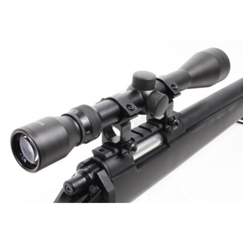 WellFire Bolt Action VSR Airsoft Sniper Rifle w/ 3-9x40 Scope - BLACK