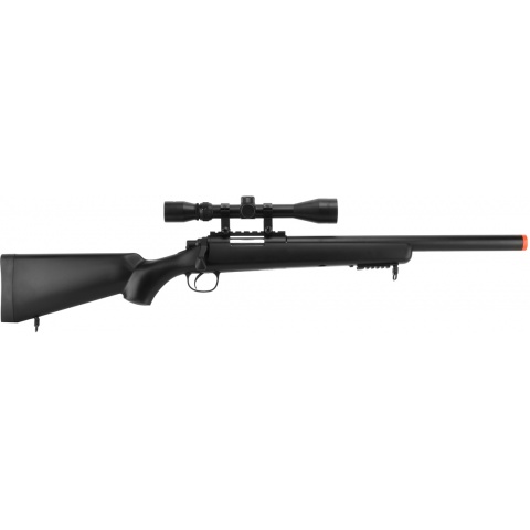 WellFire Bolt Action VSR Airsoft Sniper Rifle w/ 3-9x40 Scope - BLACK