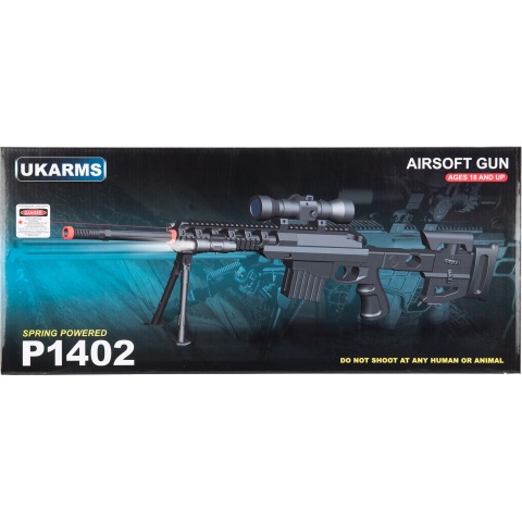 UK Arms Fully Loaded Tactical Quad RIS Sniper Rifle - BLACK