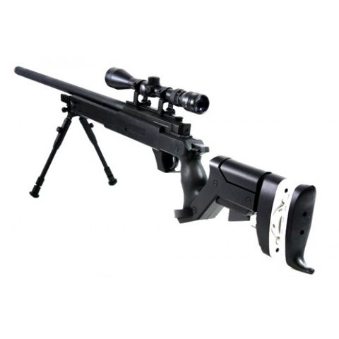 WellFire SR-22 Bolt Action Type 22 Sniper Rifle w/ Scope & Bipod - BLK