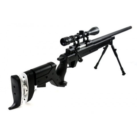 WellFire SR-22 Bolt Action Type 22 Sniper Rifle w/ Scope & Bipod - BLK