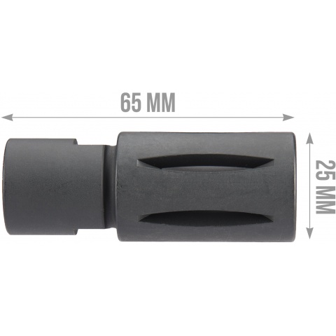 ARES 14mm Clockwise 65mm Birdcage Flash Hider - BLACK