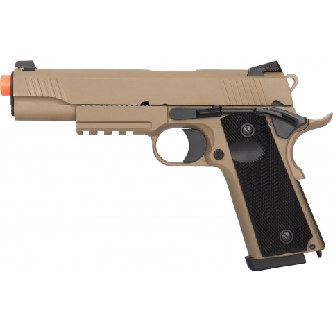Double Bell M1911 Tactical CO2 Airsoft Pistol (High Velocity) - TAN