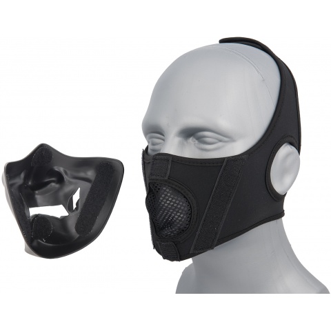 WoSport Yokai Ogre Half Face Mask w/ Soft Padding - BLACK/GOLD