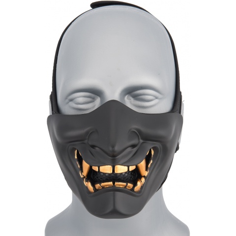 WoSport Yokai Ogre Half Face Mask w/ Soft Padding - BLACK/GOLD