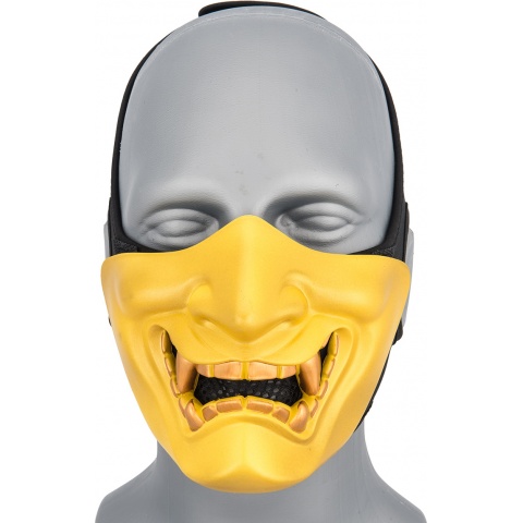 G-Force Yokai Ogre Half Face Mask w/ Soft Padding - GOLD
