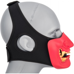 G-Force Yokai Ogre Half Face Mask w/ Soft Padding - RED/GOLD