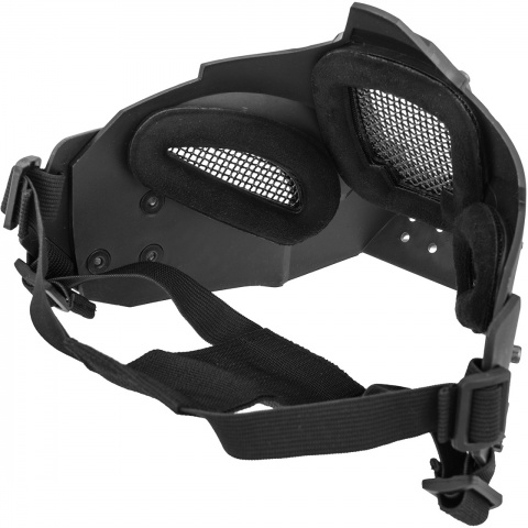 WoSport Adjustable Retro Mecha Half Face Mask - BLACK