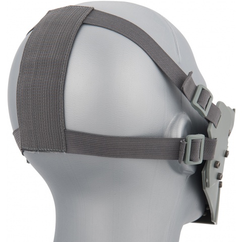 WoSport Adjustable Retro Mecha Half Face Mask - GRAY