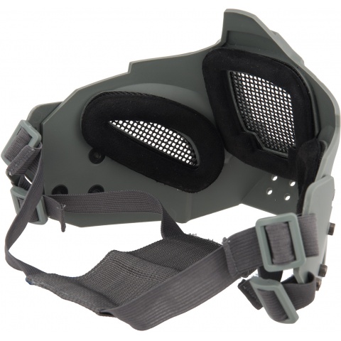 WoSport Adjustable Retro Mecha Half Face Mask - GRAY