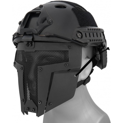 WoSport Adjustable T-Shaped Mesh Full Face Mask - BLACK
