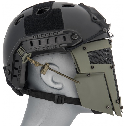 WoSport Adjustable T-Shaped Mesh Full Face Mask - OD GREEN