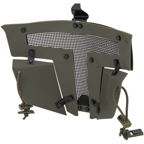 WoSport Adjustable T-Shaped Mesh Full Face Mask - OD GREEN