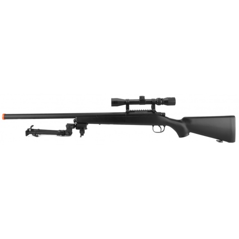 AGM Bolt Action VSR-10 Airsoft Sniper Rifle + Bipod + Scope - BLACK