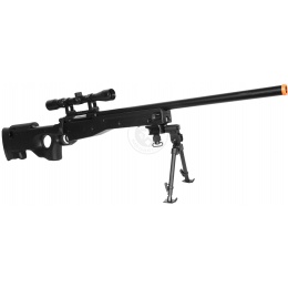 AGM MK96 Bolt Action Airsoft Sniper Rifle w/ Scope and Bipod - BLACK