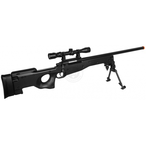 AGM MK96 Bolt Action Airsoft Sniper Rifle w/ Scope and Bipod - BLACK