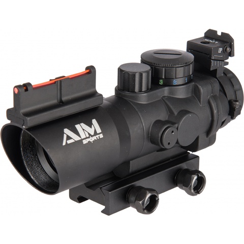 AIM Sports Prismatic Series 4x32 Tri-Illuminated Scope w/ Fiber Optic Sight