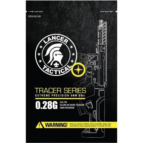 Lancer Tactical Pro Series 0.28g Tracer BBs 4000 Rounds
