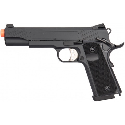 Double Bell Gas Blowback Textured Metal M1911 Airsoft Pistol - BLACK