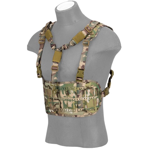 Lancer Tactical Laser Cut Airsoft Chest Rig w/ Sling - CAMO