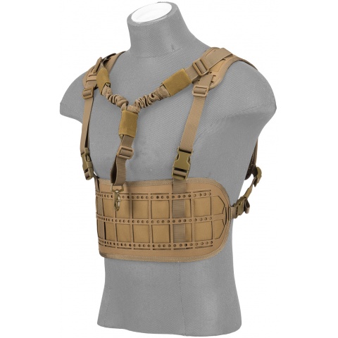 Lancer Tactical Laser Cut Airsoft Chest Rig w/ Sling - TAN