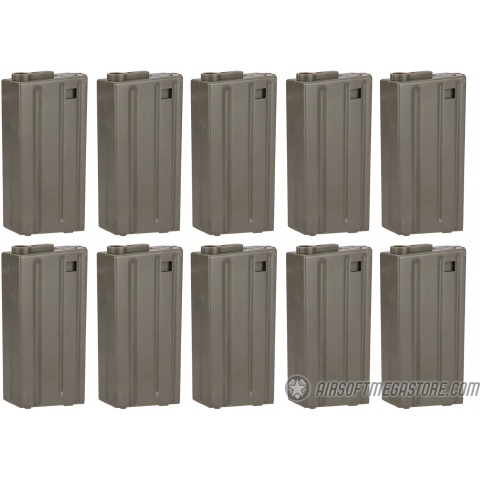 ARES 10 Pack 20 Round Low Capacity Airsoft M4/M16 Magazines - GRAY
