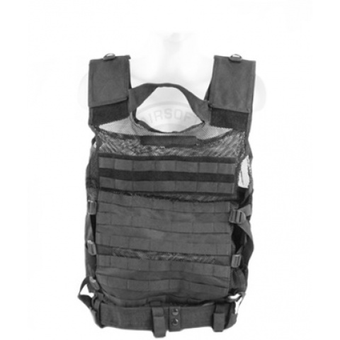 NcStar Military Cross Draw Vest w/ Integrated Holster - BLACK 2XL-3XL