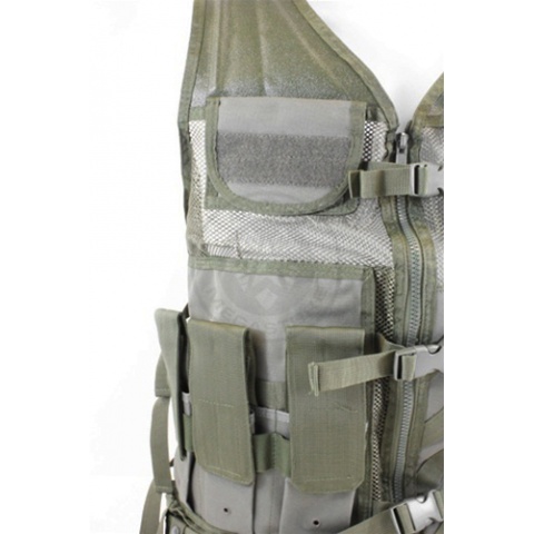 NcStar Airsoft 2XL - 3XL Cross Draw Tactical Vest w/ Holster - OD