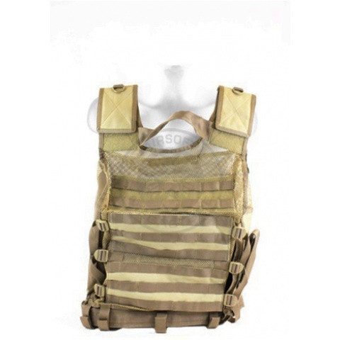 NcStar Military Cross Draw Vest w/ Integrated Holster - TAN 2XL-3XL