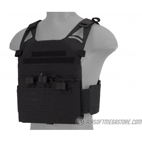 WoSport Laser Cut Full Hypalon MOLLE Tactical Vest -  BLACK