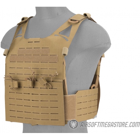 G-Force Laser Cut Full Hypalon MOLLE Tactical Vest -  TAN