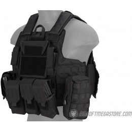 Lancer Tactical 1000D Nylon Tactical Strike Assault Vest (Black)