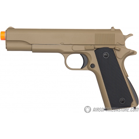 Golden Eagle M1911 Airsoft Spring Pistol w/ Metal Slide - TAN