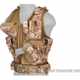 Lancer Tactical 1000D Nylon Airsoft  Combat Vest w/ Holster - DESERT DIGITAL