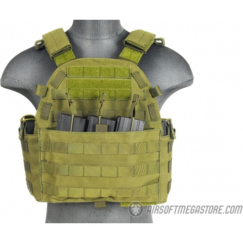 Lancer Tactical 1000D Nylon Airsoft MOLLE Tactical Vest (OD Green)
