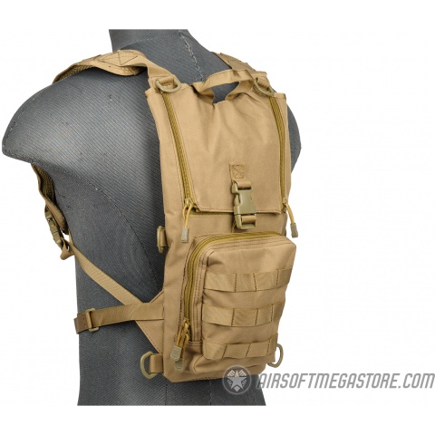 Lancer Tactical 1000D Nylon Airsoft Lightweight Hydration Backpack - TAN