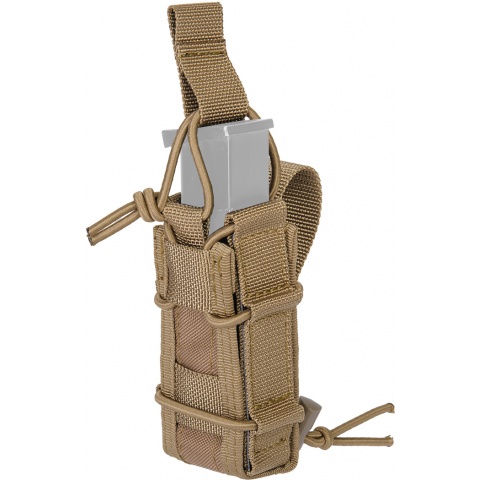 Lancer Tactical Airsoft Single Pistol Magazine Pouch - TAN
