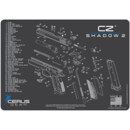 Cerus Gear Schematics for CZ Shadow 2 Promat Pistol Mat - GRAY