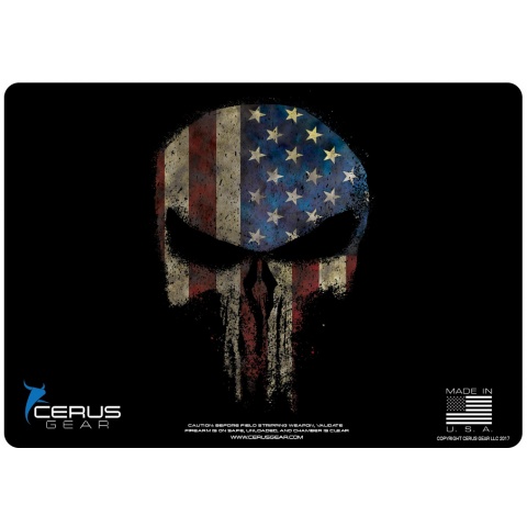 Cerus Gear Reaper Skull Promat Pistol Mat - US FLAG